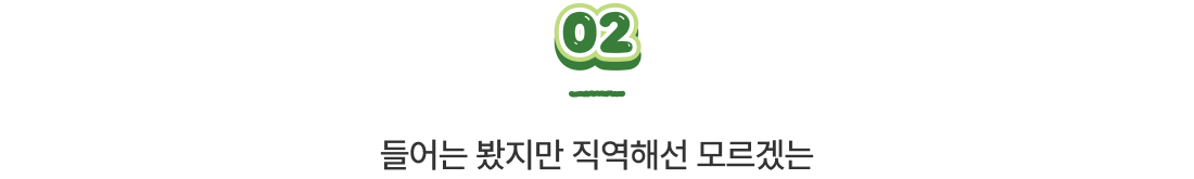 들어는 봤지만 직역해선 모르겠는