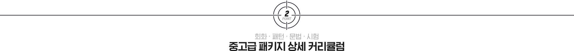 Point02 - 회화 · 패턴 · 문법 · 시험 - 중고급 패키지 상세 커리큘럼