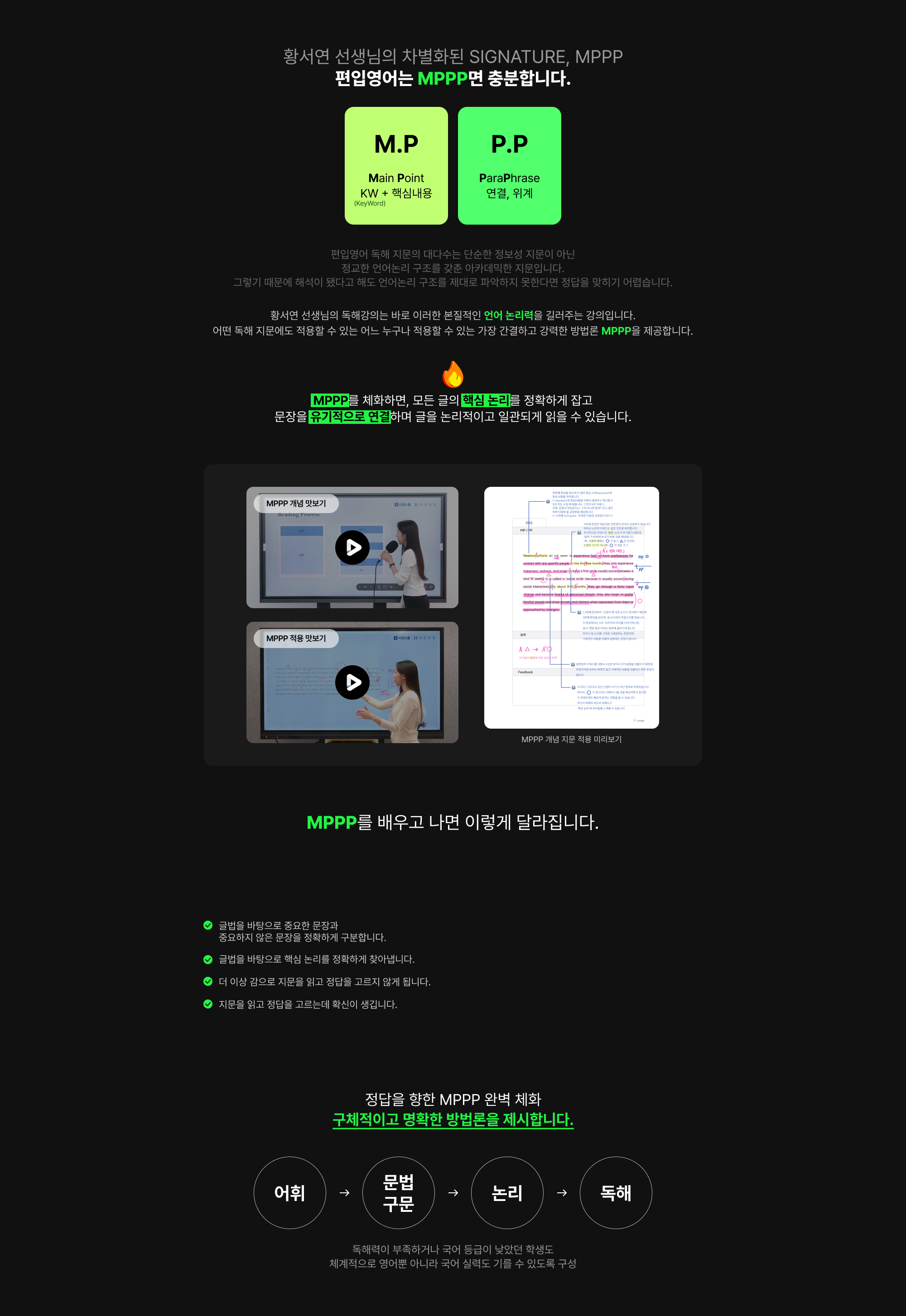 황서연 선생님의 차별화된 SIGNATUR, MPPP 편입영어는 MPPP면 충분합니다.