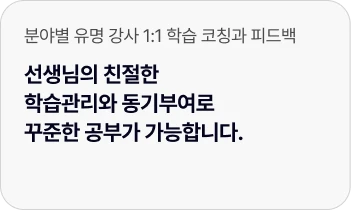 분야별 유명 강사 1:1 학습 코칭과 피드백