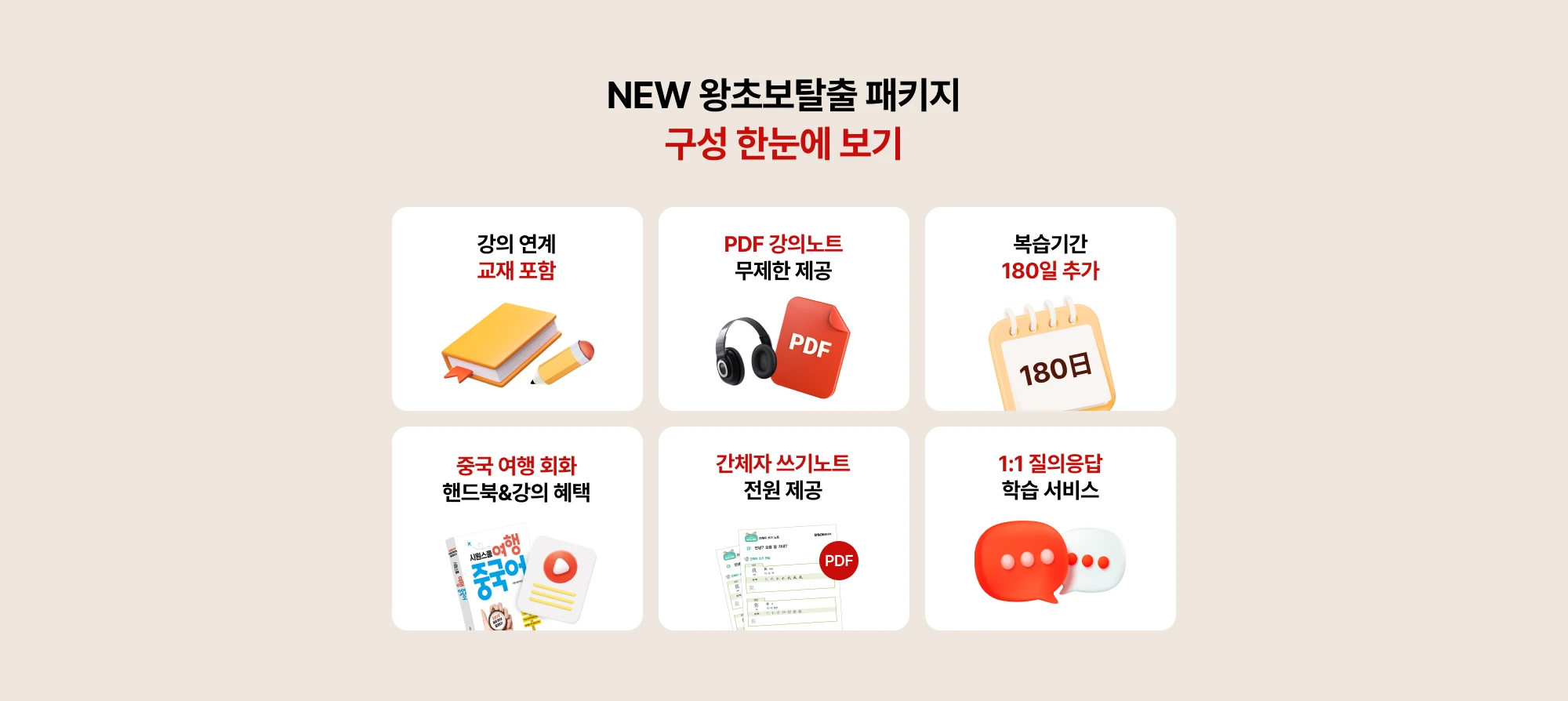 NEW 왕초보탈출 패키지 구성 한눈에 보기