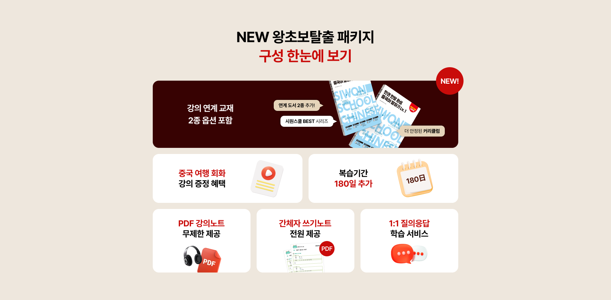 NEW 왕초보탈출 패키지 구성 한눈에 보기