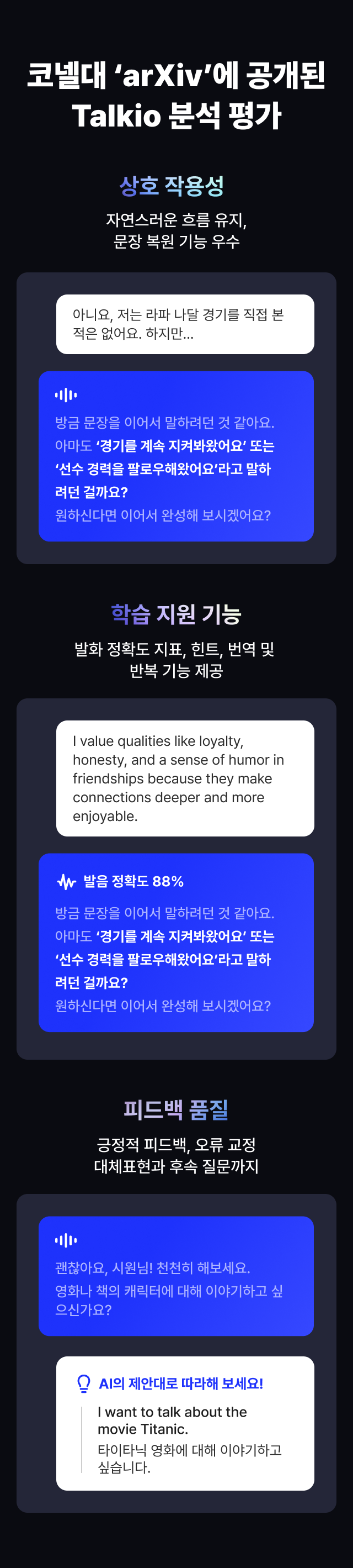 코넬대 ‘arXiv’에 공개된 Talkio 분석 평가