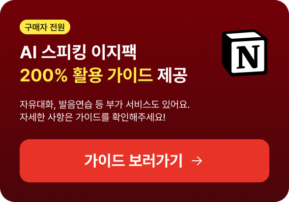 구매자 전원 AI 스피킹 이지팩 200% 활용 가이드 제공