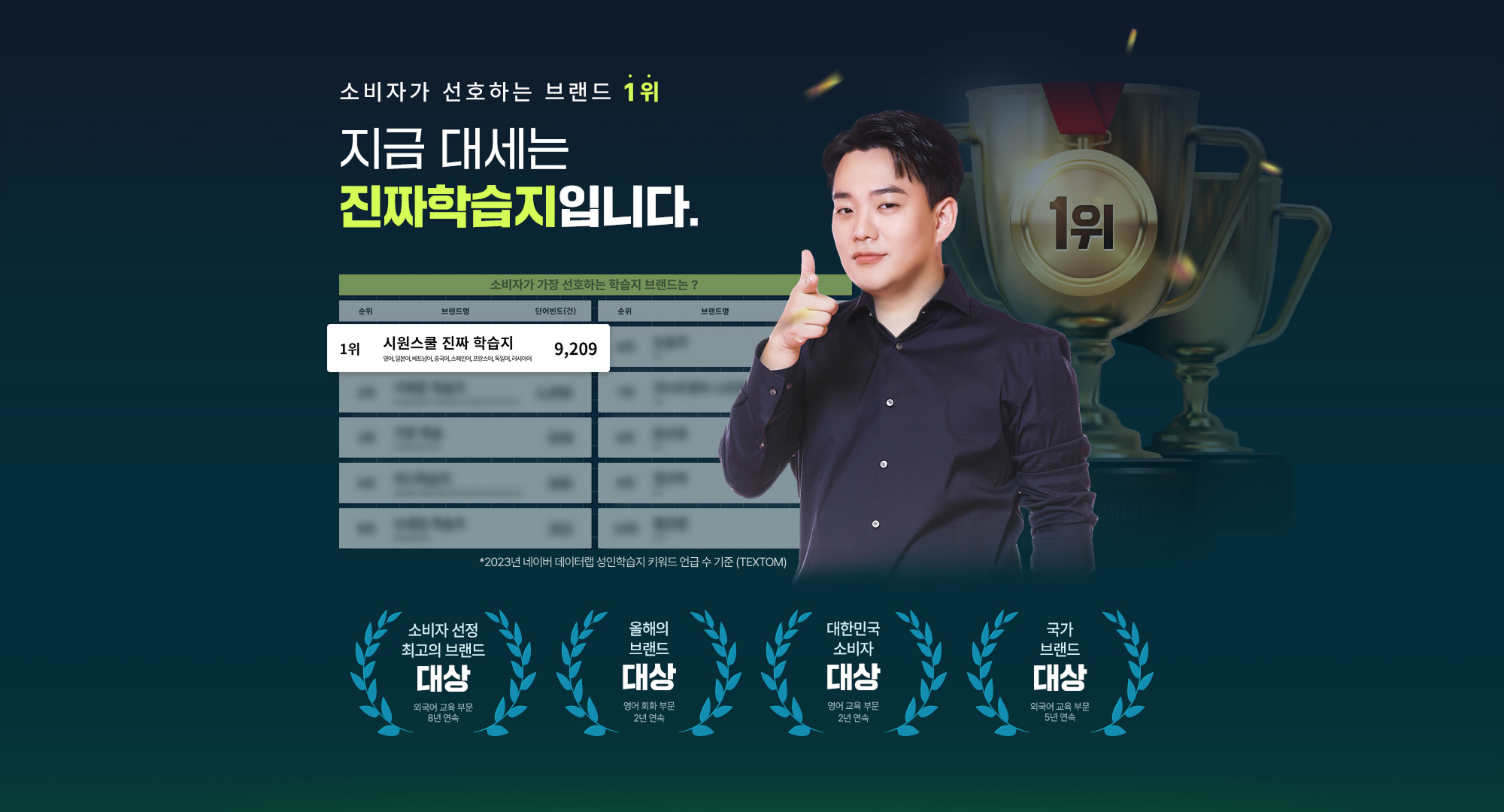 소비자가 선호하는 브랜드 1위! 지금 대세는 진짜학습지입니다.
