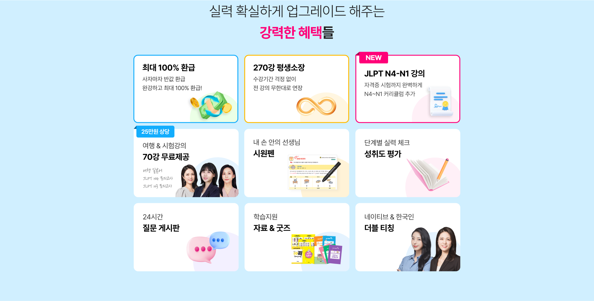 실력 확실하게 업그레이드 해주는 강력한 혜택들
