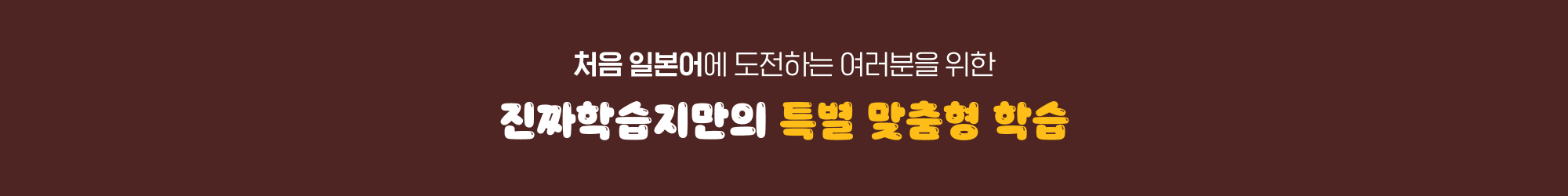 처음 일본어에 도전하는 여러분을 위한 진짜학습지만의 특별 맞춤형 학습