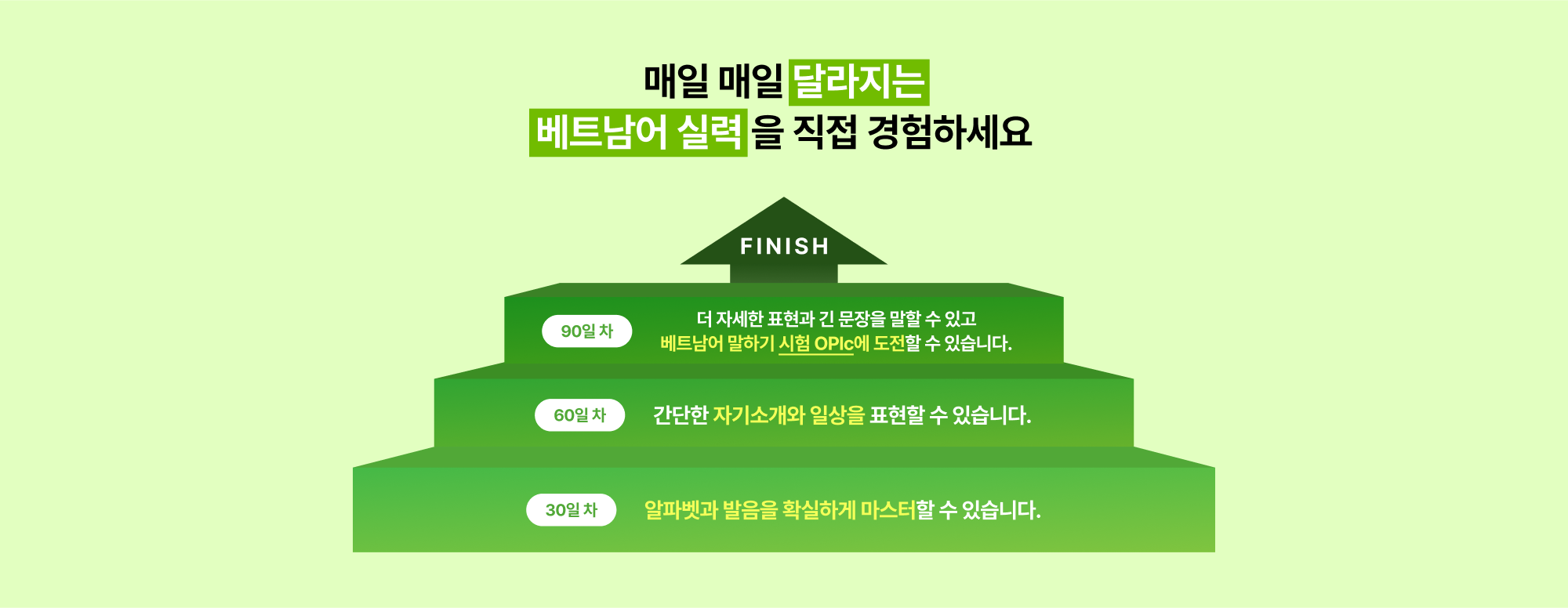 매일 매일 달라지는 베트남어 실력을 직접 경험하세요