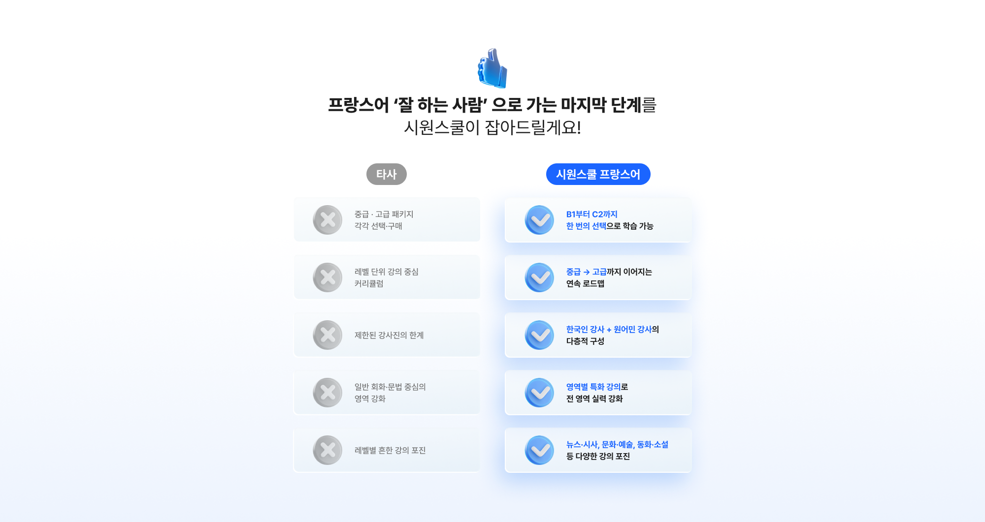 프랑스어 ‘잘 하는 사람’ 으로 가는 마지막 단계를 시원스쿨이 잡아드릴게요!