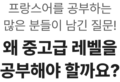 프랑스어를 공부하는 많은 분들이 남긴 질문! 왜 중고급 레벨을 공부해야 할까요?