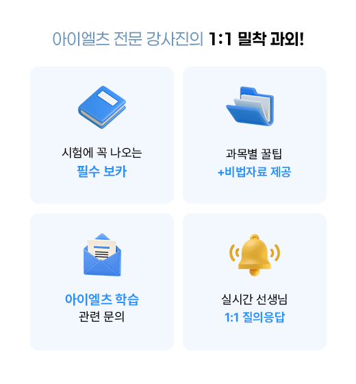 아이엘츠 전문 강사진의 1:1 밀착 과외!