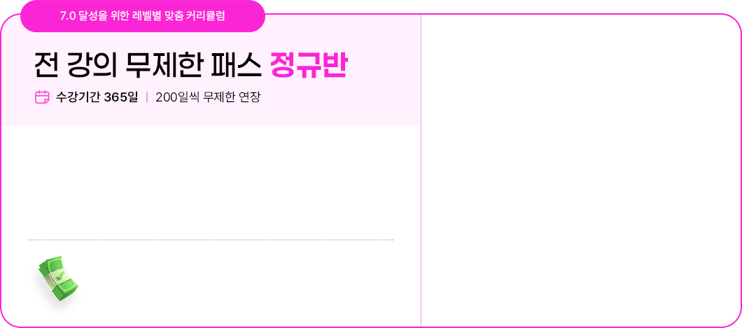 전 강의 무제한 패스 정규반