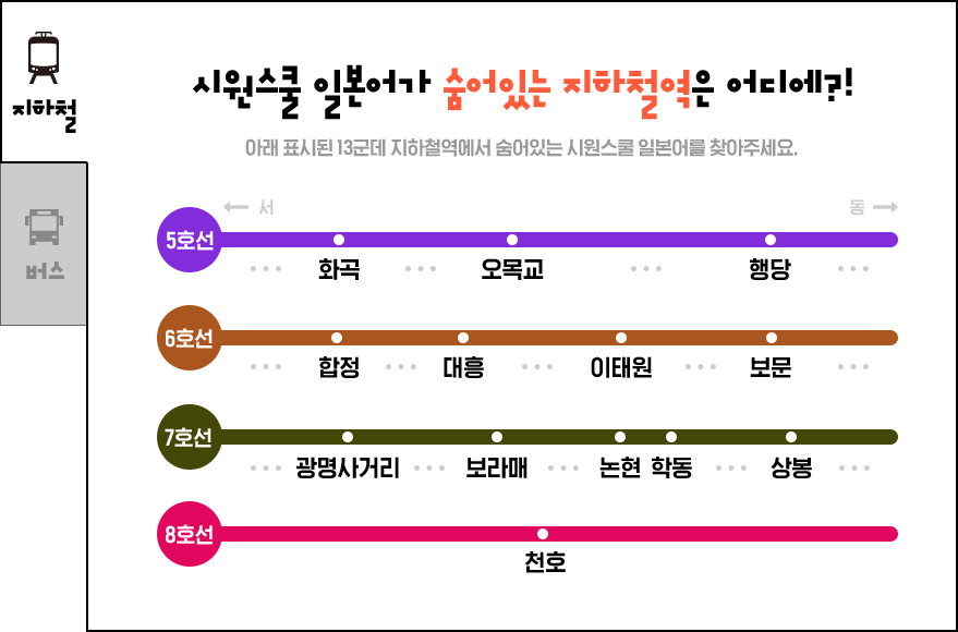 시원스쿨 일본어가 숨어있는 지하철역은 어디에?!