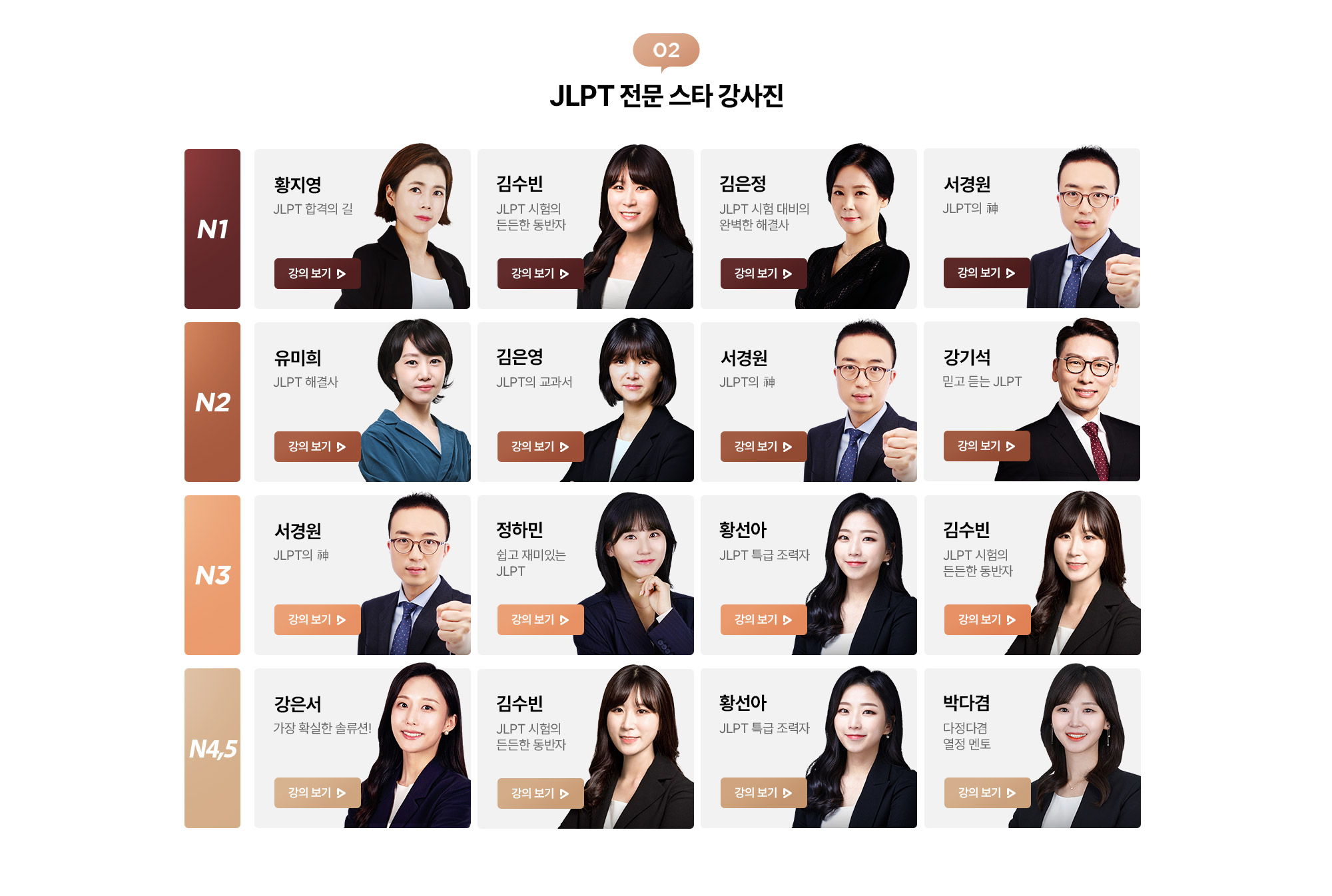 02. JLPT 전문 스타 강사진