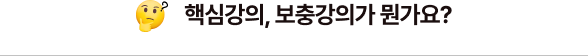 핵심강의, 보충강의가 뭔가요?