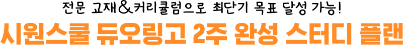 시원스쿨 듀오링고 2주 완성 스터디 플랜