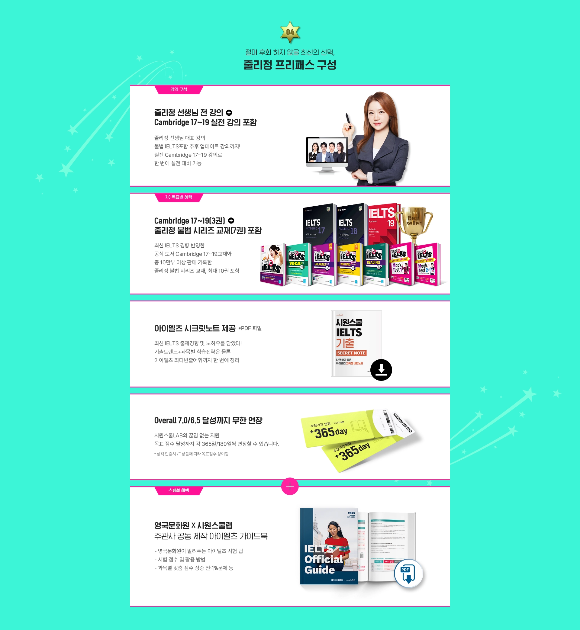 줄리정 프리패스 구성