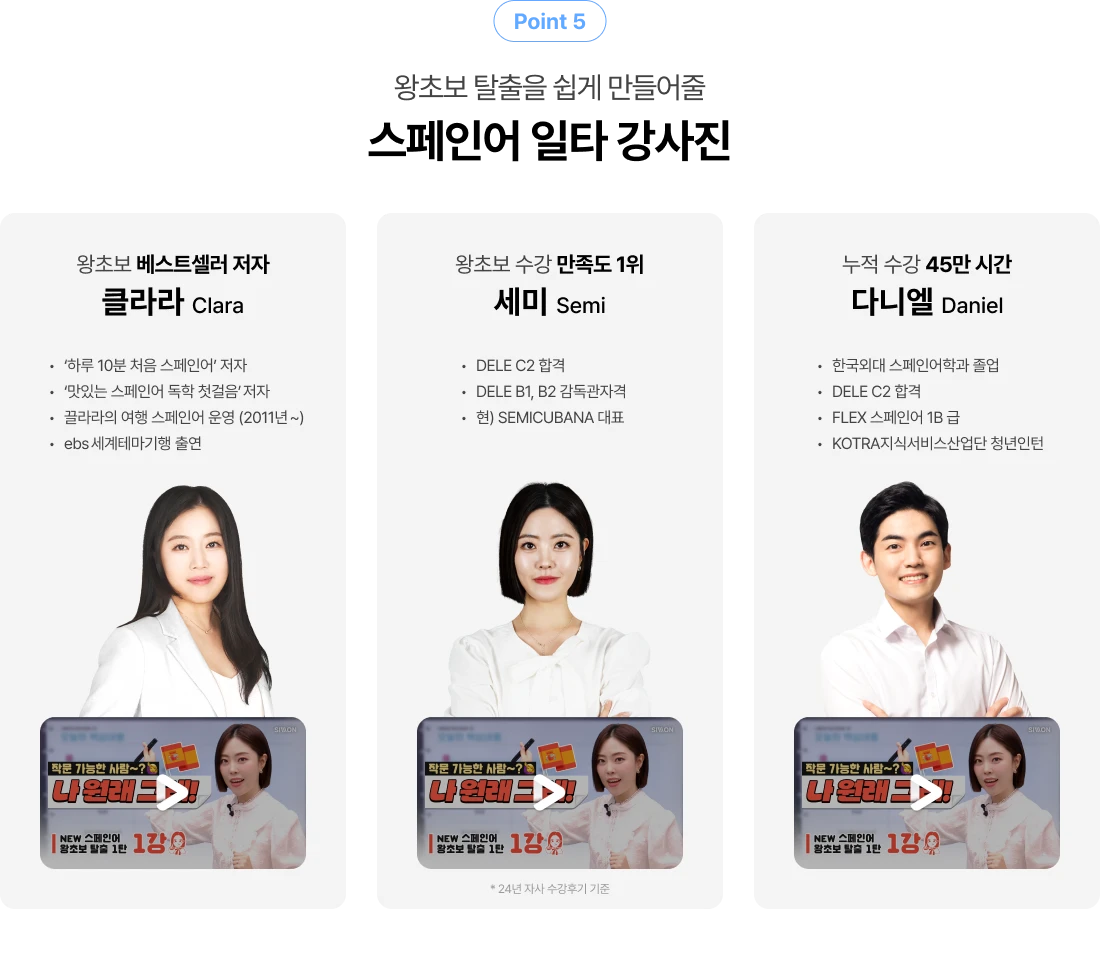 왕초보 탈출을 쉽게 만들어줄 스페인어 일타 강사진