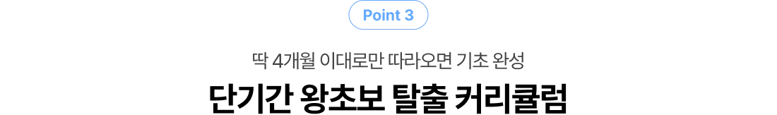 딱 4개월 이대로만 따라오면 기초완성 단기간 왕초보 탈출 커리큘럼
