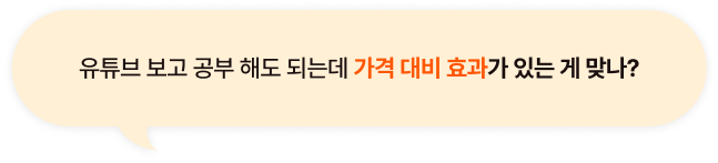 유튜브 보고 공부 해도 되는데 가격 대비 효과가 있는 게 맞나?