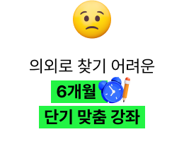 의외로 찾기 어려운 6개월 단기 맞춤 강좌 