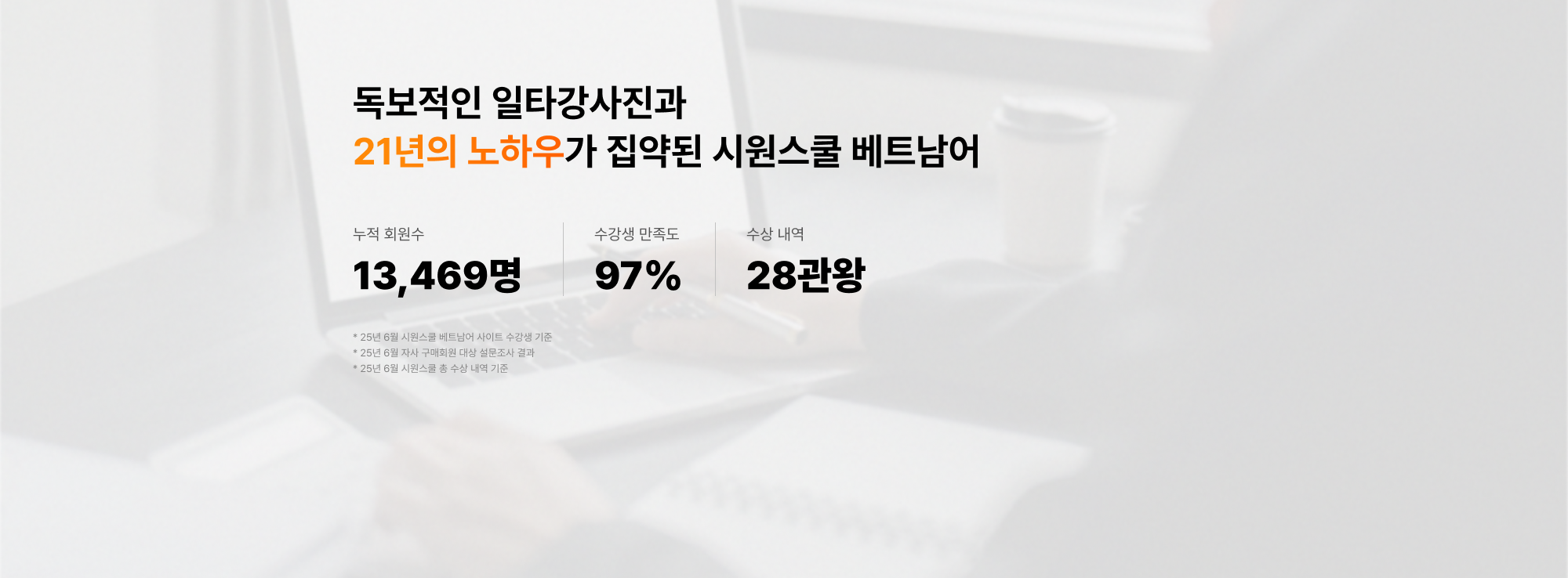 독보적인 일타강사진과 20년의 노하우가 집약된​ 시원스쿨 베트남어​