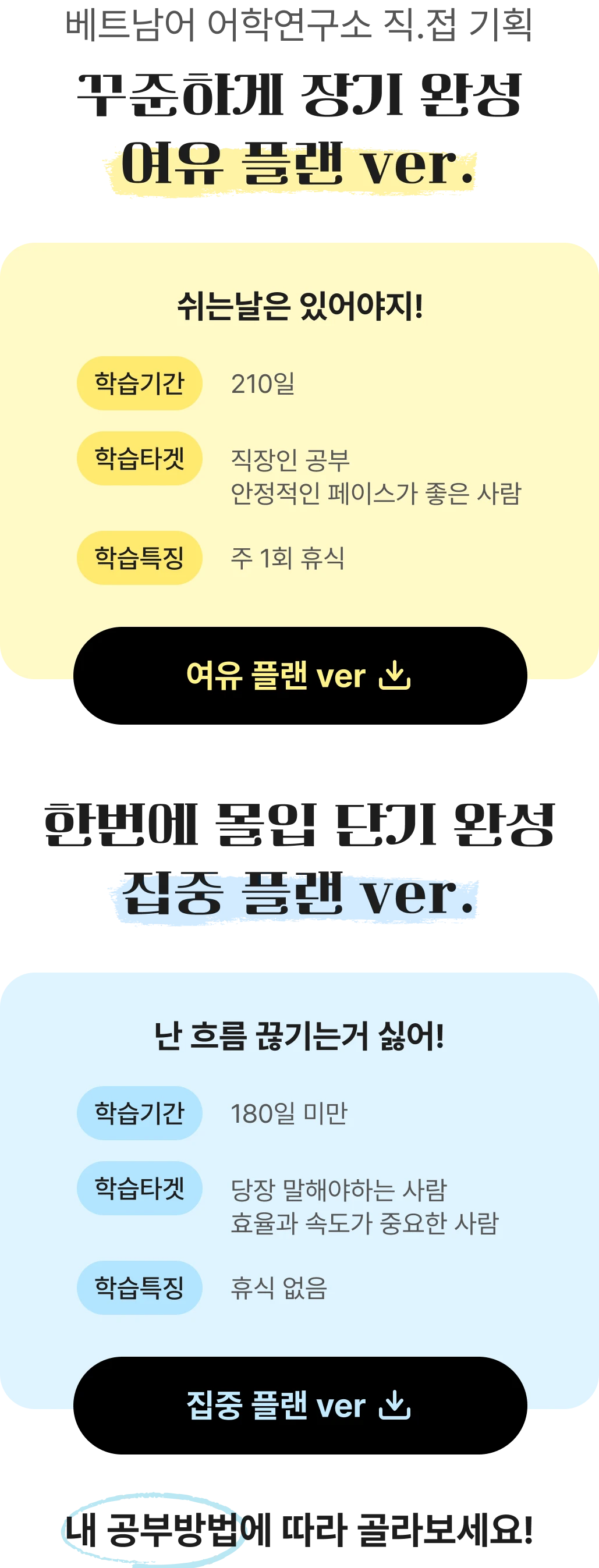 꾸준하게 장기 완성 vs  한번에 몰입 단기 완성