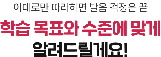 이대로만 따라하면 발음 걱정은 끝. 학습 목표와 수준에 맞게 알려드릴게요!