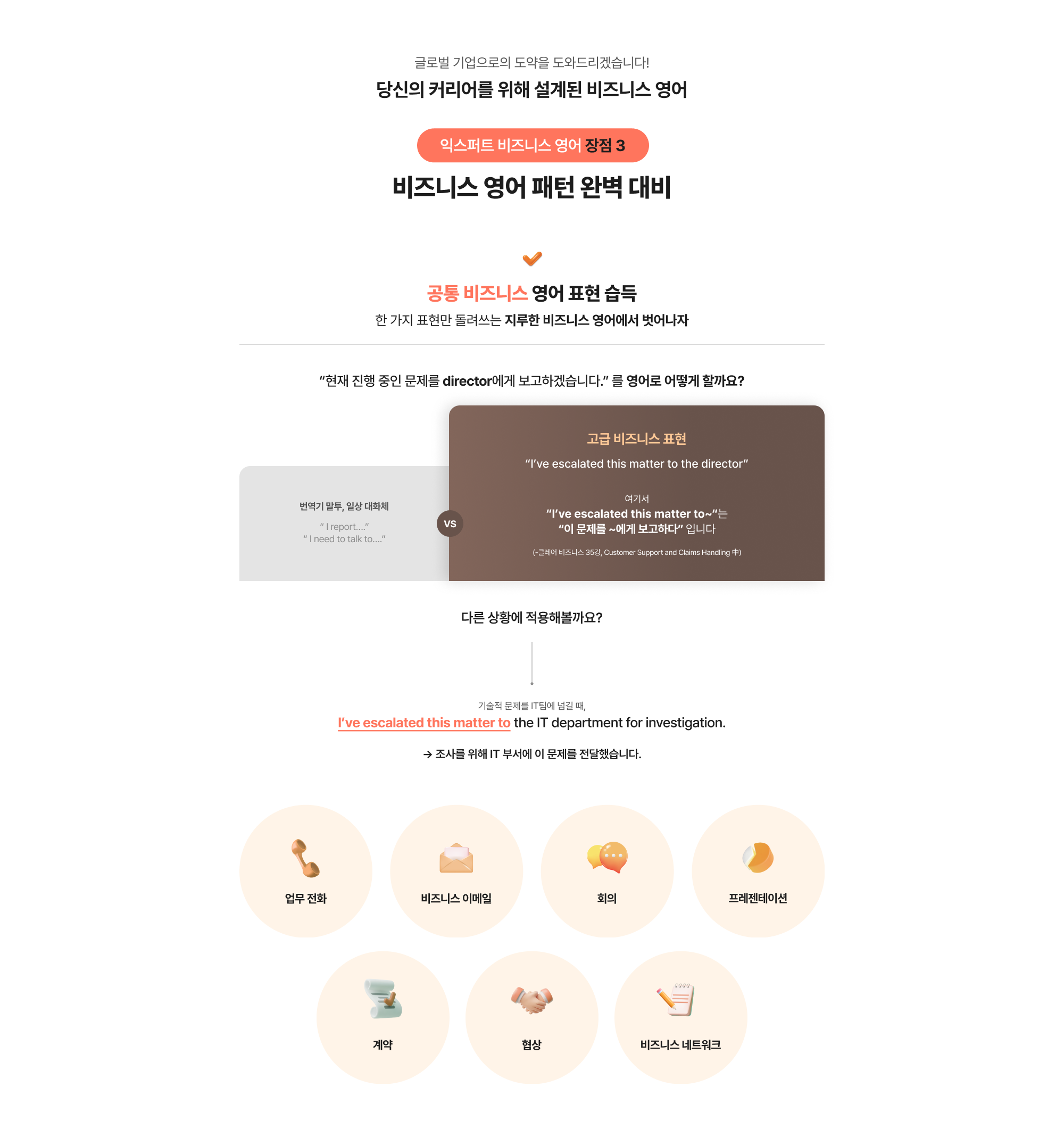 익스퍼트 비즈니스 영어 장점 3. 비즈니스 영어 패턴 완벽 대비