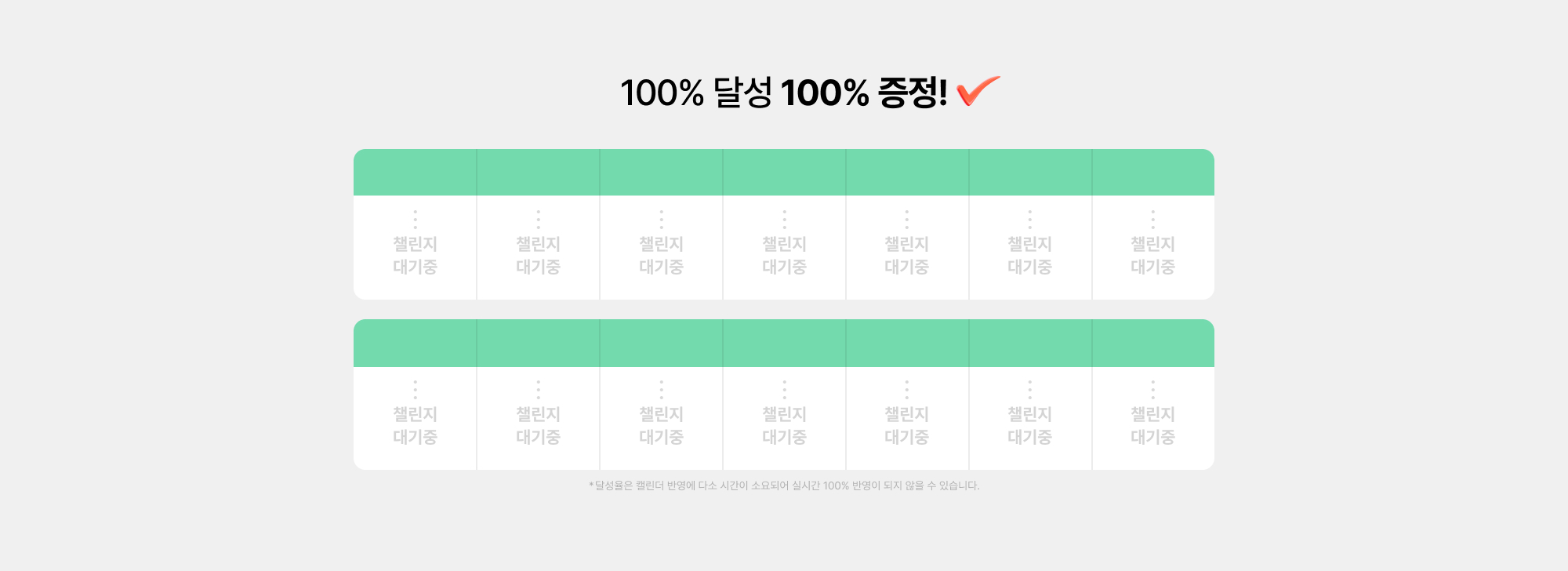 100% 달성 100% 증정!