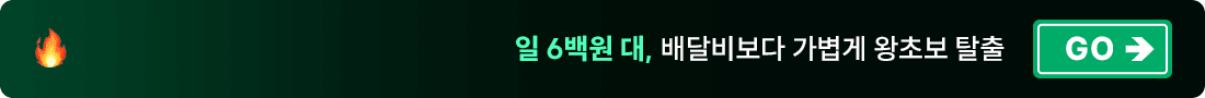 일 6백원 대, 배달비보다 가볍게 왕초보 탈출